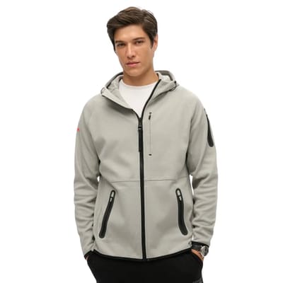 Superdry - Tech hoodie met logo, rits en losse pasvorm - Heren - Hoodies