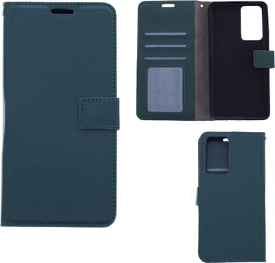LuxeBass Hoesje geschikt voor Xiaomi 12 Pro - Boekhoesje met kaartvakken - Groen gsm hoesje - telefoonhoes - telefoonhoesjes