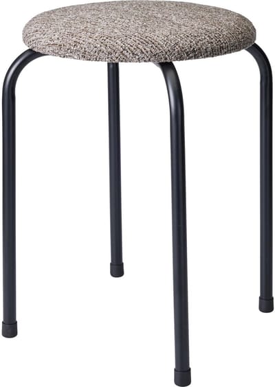 Home & Styling Bijzet krukje Tweed melange - metaal/stof - D40 x H48 cm - Meubels - Zitten