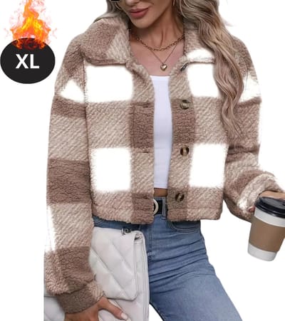 Livano Winterjas - Dames Winterjas - Winter - Volwassen - Stijlvol - Teddy Jas Dames - Kaki - XL