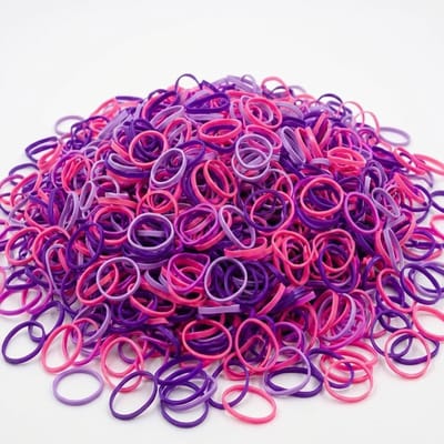 Set van 1000 paarse & roze mini haar elastiekjes – kleurrijke kleine elastiekjes voor vlechten en kinderhaar – flexibel & sterk – 1000 stuks