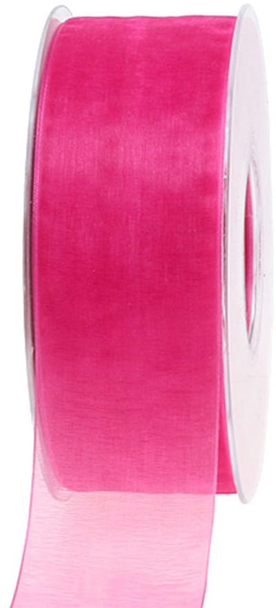 Organza lint cadeaulint roze lint zelfkant 40mm 50m