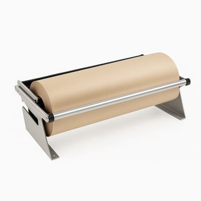 Papierrolhouder met Snijmes – Metaal – Geschikt voor Rollen tot 50cm – Tafel en Wandmodel – Stevig & Professioneel Inpakstation