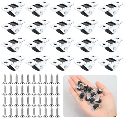 20 Stuks Kleine Zwenkwielen voor Meubels met Schroeven - Stille Rubberen Rolletjes