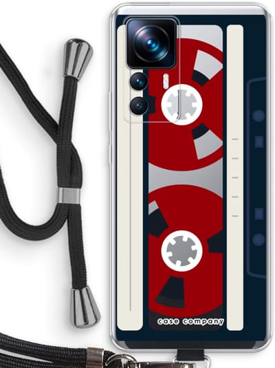 Case Company® - Hoesje met koord geschikt voor Xiaomi 12T hoesje met Koord - Here's your tape - Telefoonhoesje met Zwart Koord - Bescherming aan alle Kanten en Over de Schermrand