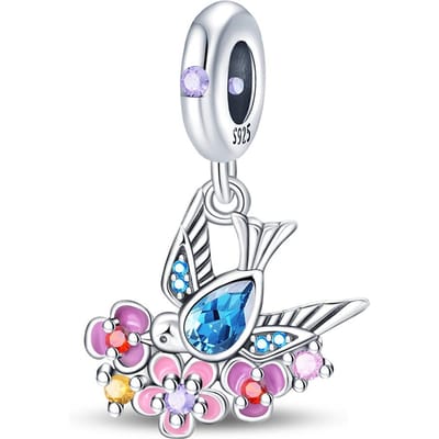 Bedel kralen Origineel Echt Koper Plated Kleine Zwaluw Hanger Kralen Passend voor Armband Diy Cadeau Idee Vrouwen Delicaat Sieraden Item Accessoire wit