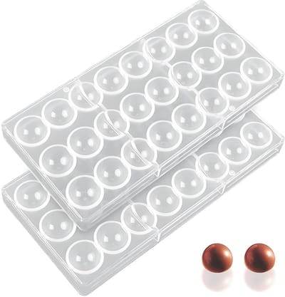 Dailygoods- Chocoladevorm 2 x Ronde Vormen - Polycarbonaat Bakvormen - Doe-het-zelf Chocolade - Banketbakkerij Bakken - Transparant - Geschikt voor Gebak - Bakvorm