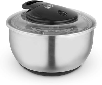 Salade Droger - Groenten Centrifuge - Snel Salades Maken - Eenvoudig Trekkoord - 5 Liter - Zilver