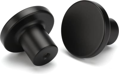 Pakket van 4 kastknoppen, meubelknoppen, zwarte keukenknoppen, zwarte knop voor kastknoppen voor keukenkasten, knoppen, ronde ladeknoppen voor slaapkamer, badkamer