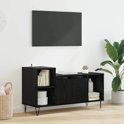 vidaXL TV-kast 100 x 35 x 55 cm Zwart Eiken Bewerkt hout