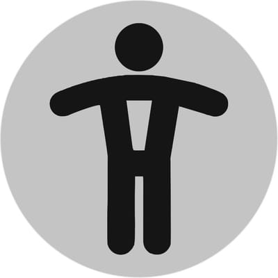 CombiCraft Aluminium Deurbordje 'Heren' voor aanduiding voor herentoiletten, Ø75 mm met dubbelzijdig tape