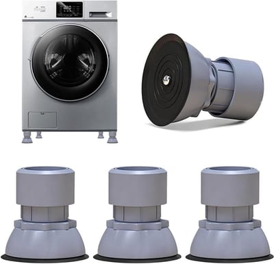 Universele trillingsdempers voor wasmachines en drogers, verstelbare hoogte 10-12 cm, 4 stuks voor optimale stabiliteit en geluidsreductie