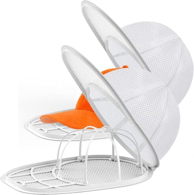 Pettenwasser voor de wasmachine – Pettenreiniger voor baseballcaps met frame en wasnetje - 2-pack - wit