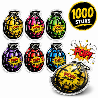 Bomb Bags Pop Grenade Knalzakjes – 1000 Stuks – 6 Kleuren Assortiment – Party Prank Speelgoed – Vanaf 12 Jaar