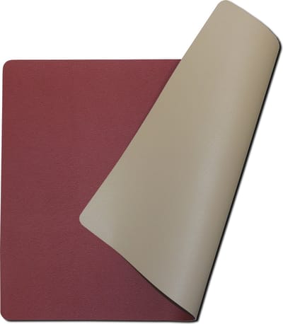 Lunar Placemats Set van 4 – Dubbelzijdig Bordeaux & Beige – 30x43 cm – Leerlook Kunstleer – Afwasbaar – Onderlegger & Tafeldecoratie