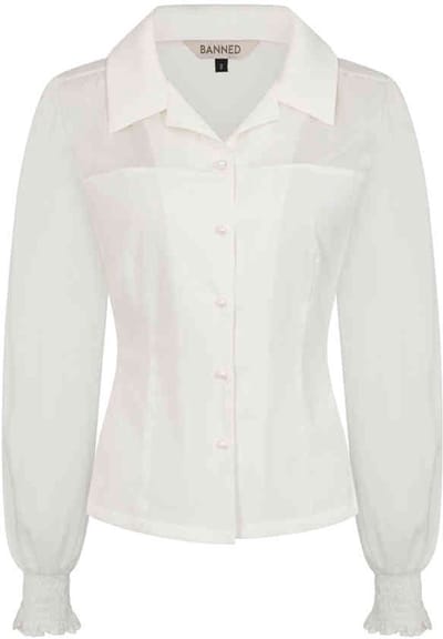 Banned - Bonnie Blouse - XL - Wit