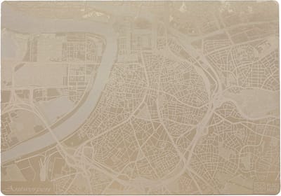Place Maps Placemat Stadskaart Brussel - Kunstleer - Zwart - 1 Stuk