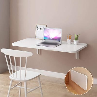 Opvouwbare muurtafel - Zwevende tafel bureau - Ruimtebesparend werken - Zwaar belastbaar - 95x20cm - Geel