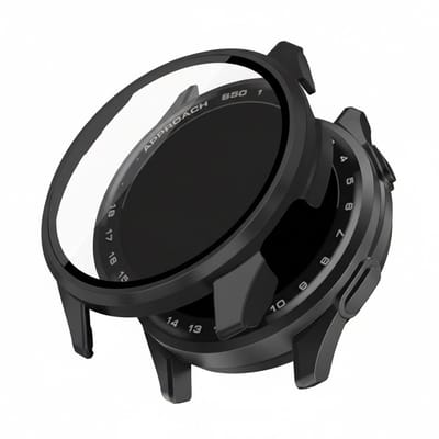 Watch case screenprotector - geschikt voor Garmin Approach S50 - hoesje - gehard glas - volledige bescherming - zwart