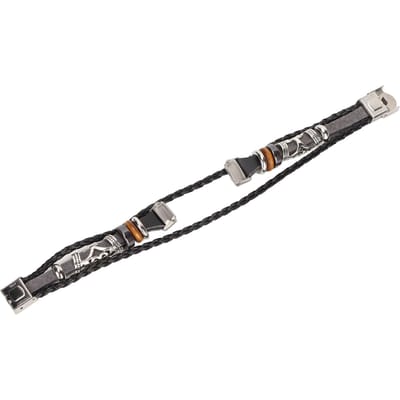 Smartwatch Band Leren Horlogeband Vervanging Polsband Etnische Vintage Stijl voor Fitbit LuxeZwart zwart