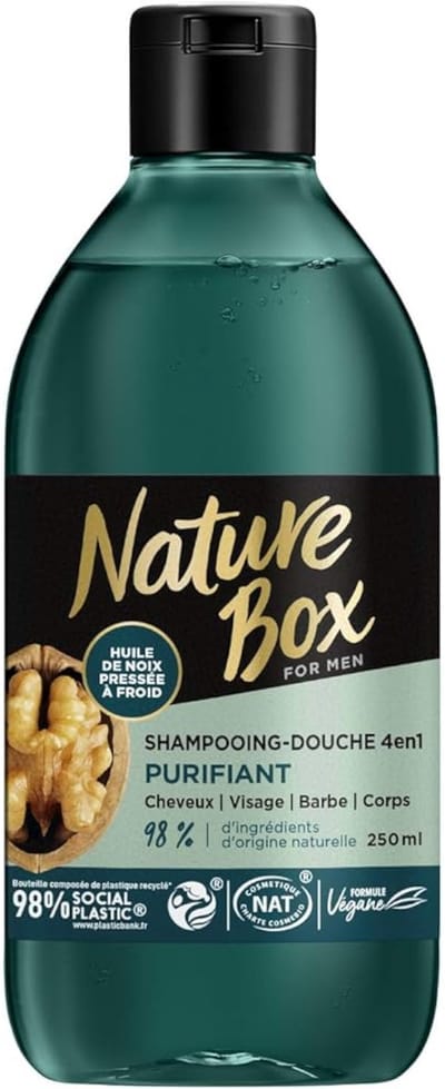 Nature Box - 4-in-1 reinigende douchegel en shampoo - Met notenolie 250ml