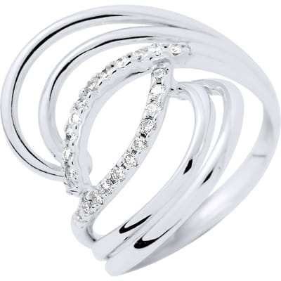 Wervelt de ring Diamonds 0,20 Cts White Gold