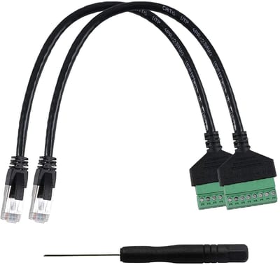 Dailygoody - RJ45 Plug naar 8 Pin Schroefadapter Cat7/Cat6/Cat5 - 2 Stuks Ethernet Verlenging