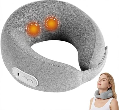 Oplaadbare Elektrische Nekmassager met Warmte en 2 Modi, Draagbare 3D Diepe Weefselmassage voor Pijnverlichting Thuis, in de Auto en op Kantoor