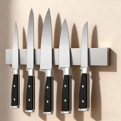 Thijox - Magneetlijst 30 cm - Zelfklevende Messenhouder - Magnetisch & Ruimtebesparend - 304 Roestvrij Staal - Voor Keukenmessen, Scharen, Lepels - Ge