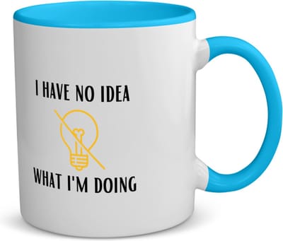 Akyol - i have no idea what i am doing koffiemok - theemok - blauw - Quotes - geen idee wat ik doe - grappige tekst - quotes - verjaardagscadeau - verjaardag - cadeau - kado - geschenk - gift - 350 ML inhoud