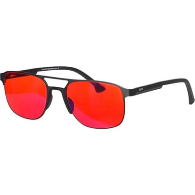 SHINU Meilleur Sommeil Lentille Rouge Blocage Lumière Bleue Lentille Orange pour Lunettes de Jeu Cadeau Mari Double Pont Lunettes Homme