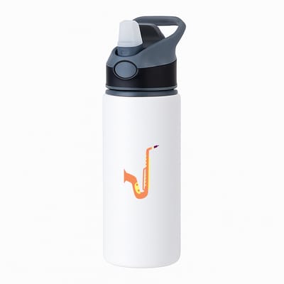 Hacebo® - Saxofoon waterfles met rietje zwart - Muziek - Muzikanten - Instrument - blaasinstrument - muzikanten - water fles - 650ML