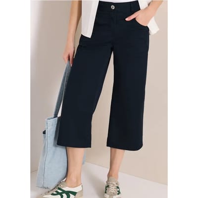 7/8 High Waist broek met uitlopende pijpen in Loose Fit