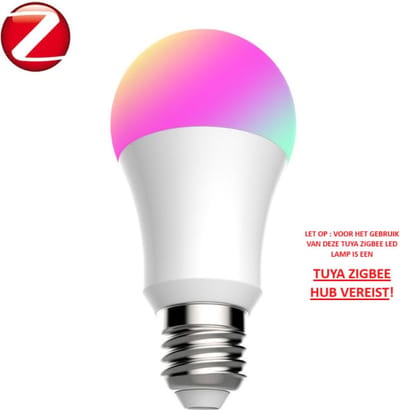 Tuya Zigbee 3.0 - Slimme Kleuren LED Lamp - E27 Fitting - RGB Verlichting - Compatibel met Alexa & Google Home