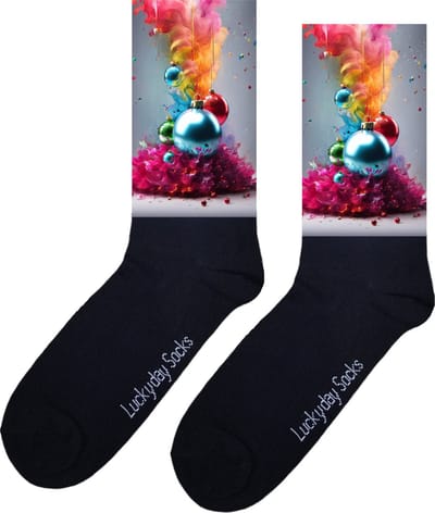 Kerstballen - Verjaardag cadeau - Grappige sokken - Kleur sokken - Leuke sokken voor heren en dames - Moederdag - Vaderdag - Cadeau voor hem en haar - Kerstcadeau - Vrolijke sokken - Valentijns cadeau - Beterschap - holiday Socks - Maat 37-44