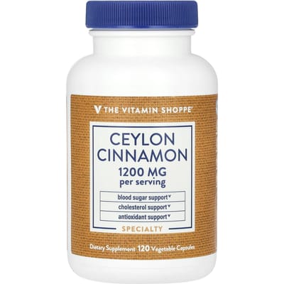 The Vitamin Shoppe, Cannelle de Ceylan, 1 200 mg, 120 Capsules Végétales (600 mg par capsule)