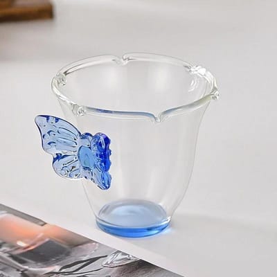 80ml Vlinder Glazen Kopjes Transparant Hoog Borosilicaatglas Hittebestendig Thee Wijn Kopje Creatieve Koffiemok Drinkware Festival Cadeaus 80ml