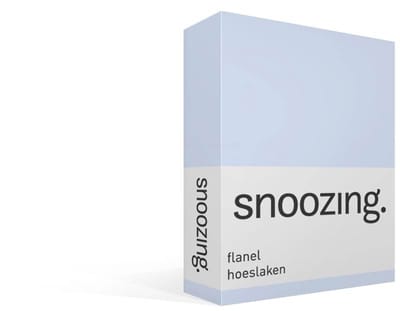 Snoozing - Flanel - Hoeslaken - Eenpersoons - 80x200 cm - Hemel