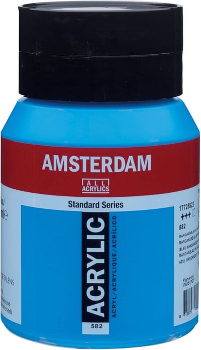 Peinture Acrylique - Bleu phtalo de manganèse - 582 - Amsterdam - Pot de 500ml