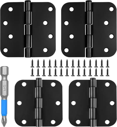 Stevige Stalen Deurhengsels 100/75 mm, 4 Stuks met 28 Schroeven voor Interieurdeuren, Kasten en Meubels