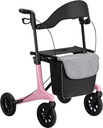 MultiMotion - Carbon rollator maat M - 5,5 kg - Softwielen - Roze