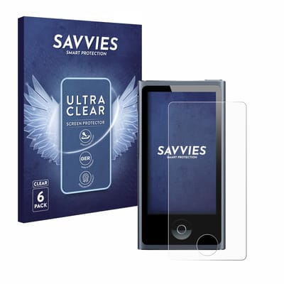 Savvies - Screenprotector voor Apple iPod nano 2012 (7. Gen.) - Folie Beschermfolie transparant 6 Stuks