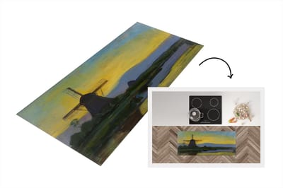 Keukenloper - Loper keuken - Oostzijdse molen - Piet Mondriaan - 120x50 cm - Keukenloper vinyl