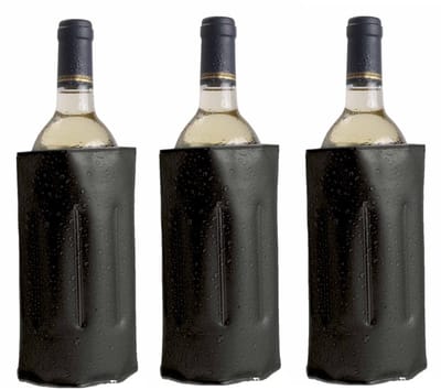 20x Koelelementen hoezen zwart voor wijnflessen 34 x 18 cm - Wijnflessen/drankflessen koelelement - Flessenkoeler - Wijnkoeler