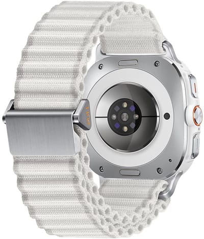 Luxe nylon bandje - geschikt voor Samsung Galaxy Watch Ultra (47mm) / Ultra 2025 (47mm) - premium bandje in ocean stijl - wit