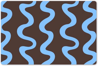 Placemats 45x30 cm - Placemat kunststof - 1 stuk - Kronkelende lijnen - Blauw - Bruin - Minimalistisch - Borden onderleggers - Decoratie voor op tafel - Keuken tafeldecoratie accessoires - Vinyl onderlegger - Tafelversiering
