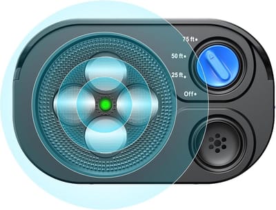 Oplaadbare Ultrasone Blafonderdrukker Voor Honden Variabele Frequentie 3 Standen Ip65 Waterdicht Bereik 23 Meter Zwart