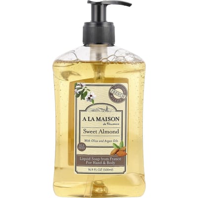 A La Maison de Provence, Hand & Body Liquid Soap, Sweet Almond, 16.9 fl oz (500 ml) beige