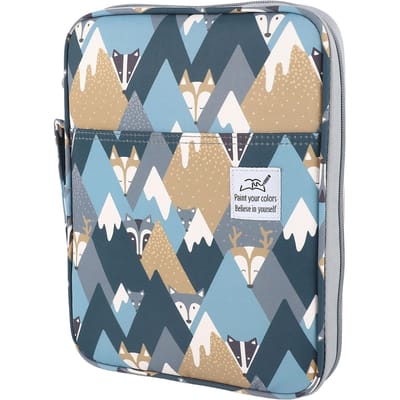 Étui à crayons de couleur 96 emplacements en nylon multicouche grande capacité pour rangement d'étudiant en art, trousse à crayons pour recharges, crayons de couleur beige