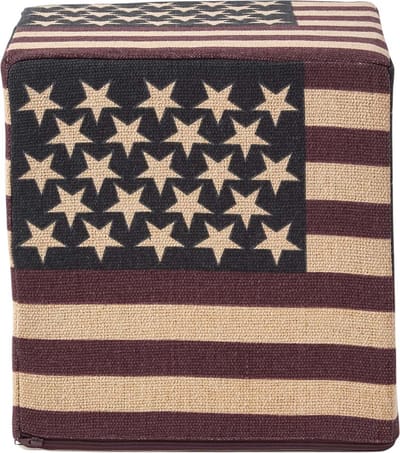 Homescapes Ontwerper Hocker Ottoman Stars and Stripes Amerika Vlag
